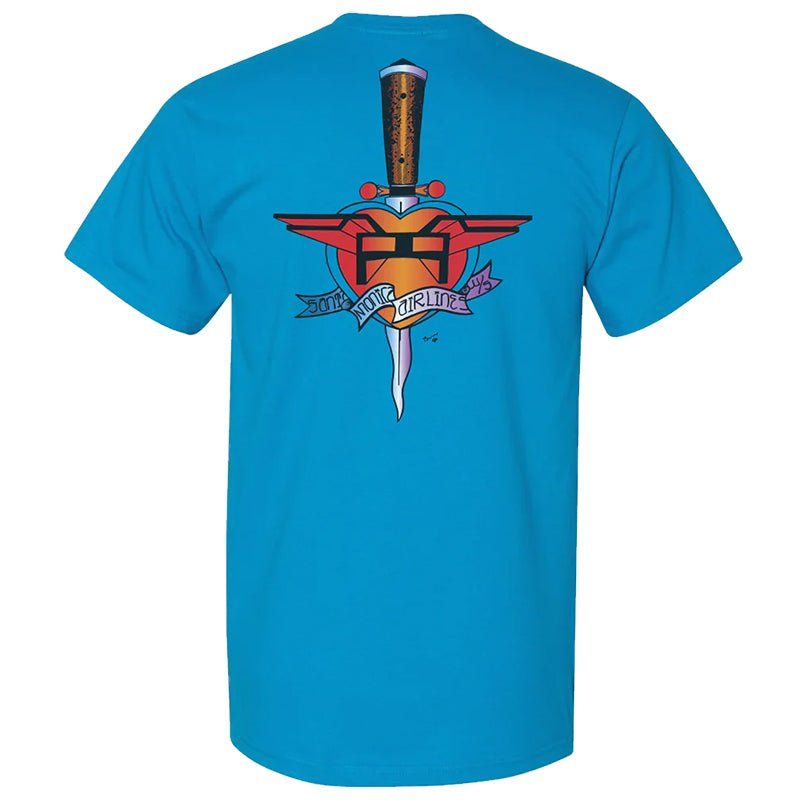 Santa Monica Airlines (SMA) HEART ATTACK Short Sleeve Teal T-Shirts 5150 Skate Shop