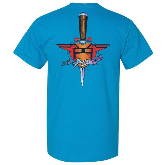Santa Monica Airlines (SMA) HEART ATTACK Short Sleeve Teal T-Shirts 5150 Skate Shop