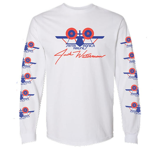 Santa Monica Airlines (SMA) JACK WATERMAN WHITE Long Sleeve T-Shirts - 5150 Skate Shop