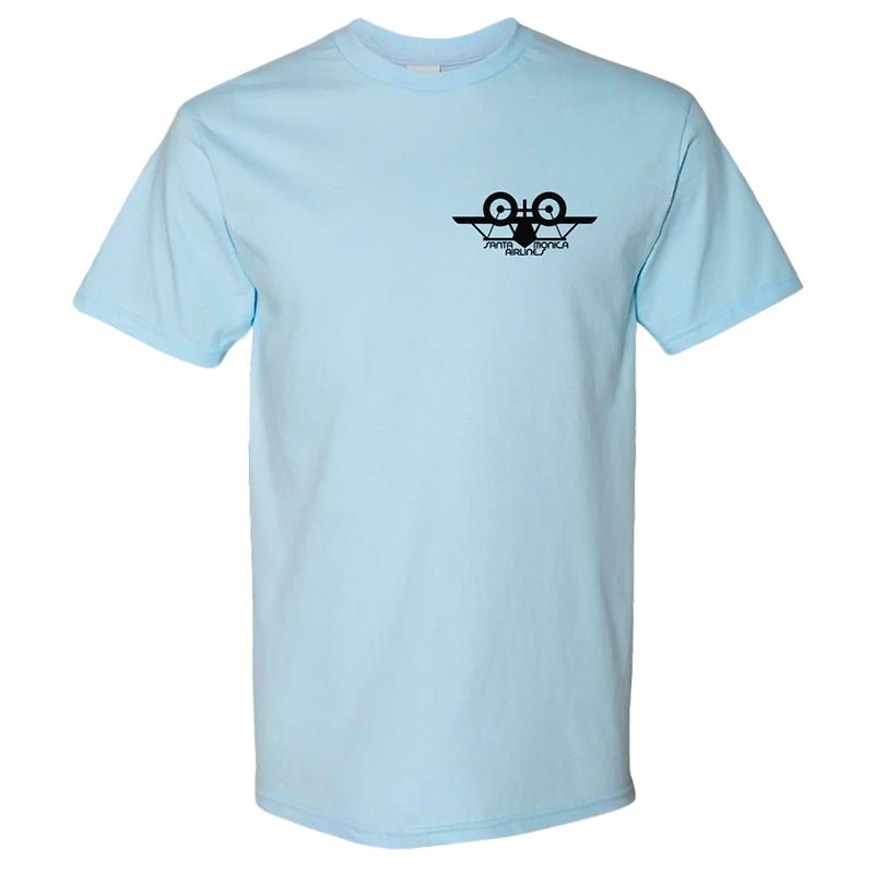 Santa Monica Airlines (SMA) NATAS Light Blue Short Sleeve T-Shirts-5150 Skate Shop