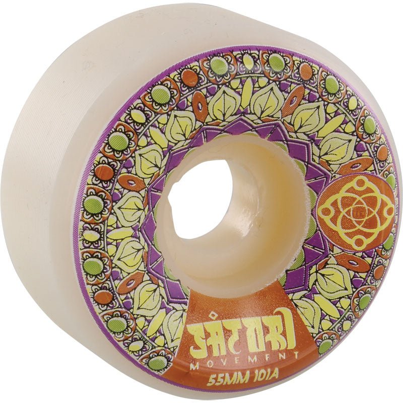 Satori 55mm 101a Mandala White/Burnt Orange Skateboard Wheels 4pk - 5150 Skate Shop