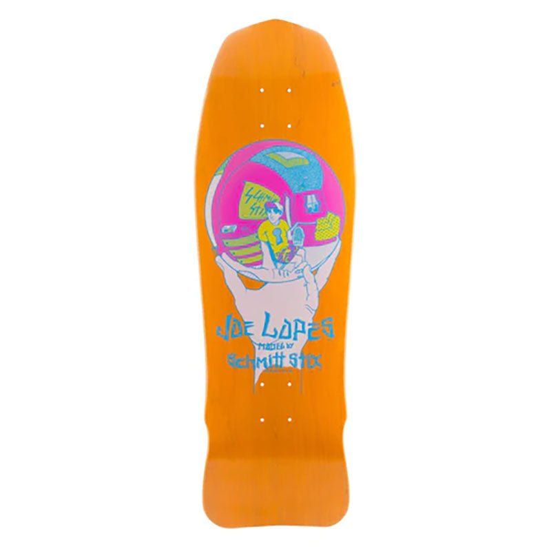 Schmitt Stix 10" x 30" Joe Lopes Crystal Ball Modern Concave ORANGE STAIN Skateboard Deck 5150 Skate Shop