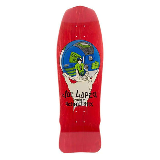 Schmitt Stix 10" x 30" Joe Lopes Crystal Ball Modern Concave RED STAIN Skateboard Deck 5150 Skate Shop