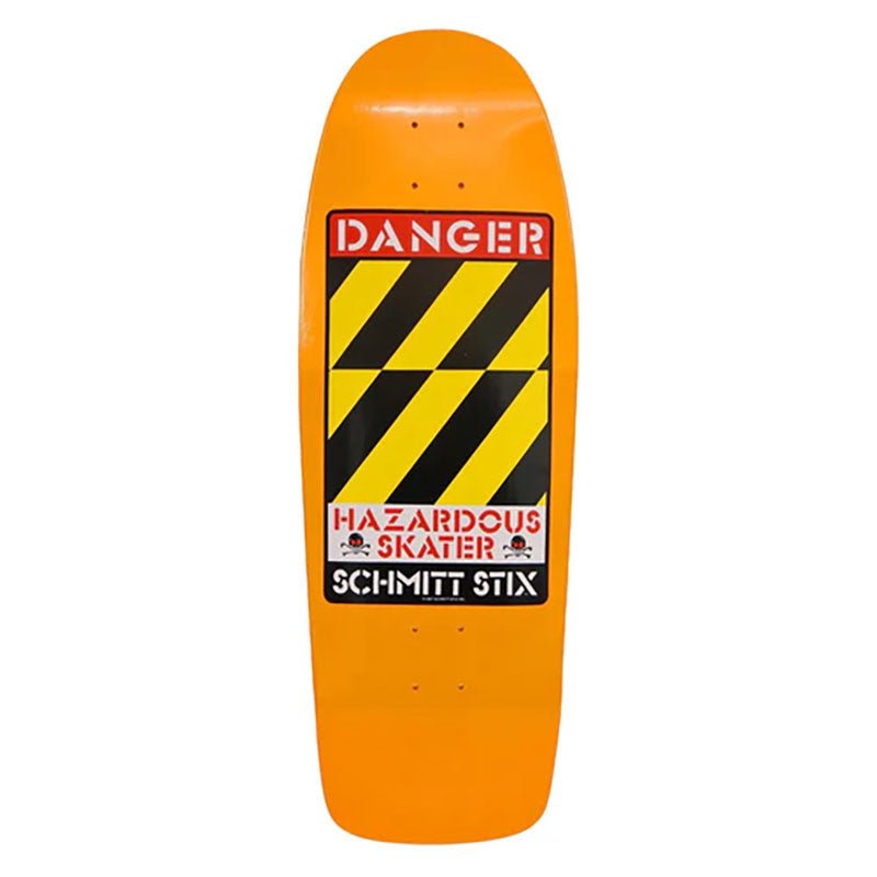 Schmitt Stix 10.125" x 30.5" Danger (ORANGE) Skateboard Deck - 5150 Skate Shop