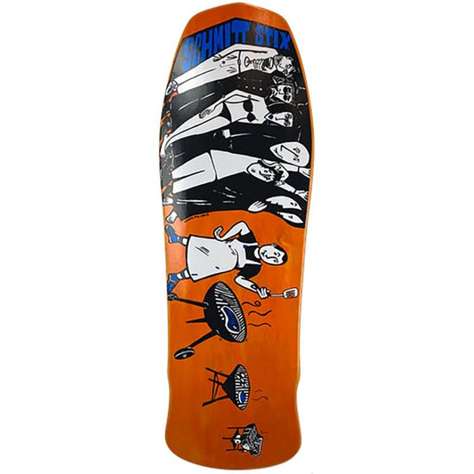Schmitt Stix 10.125" x 30.625" Joe Lopes BBQ (ORANGE STAIN) Skateboard Deck-5150 Skate Shop
