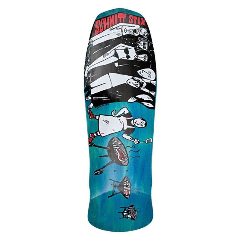 Schmitt Stix 10.125" x 31" Joe Lopes BBQ Modern Concave Blue Stain Skateboard Deck-5150 Skate Shop