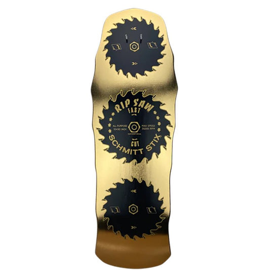 Schmitt Stix 10"x 30" Limited Gold Foil Ripsaw Skateboard Deck - 5150 Skate Shop