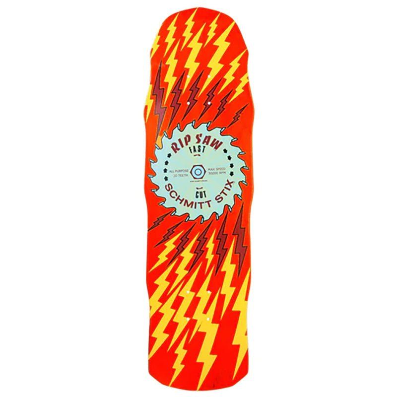 Schmitt Stix 8.75" x 31.75" RipSaw III RED STAIN/YELLOW Skateboard Deck 5150 Skate Shop