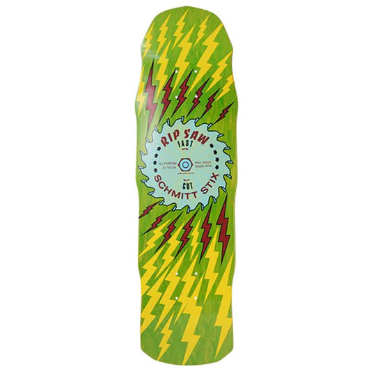 Schmitt Stix 8.75" x 31.75" RipSaw III (LIME STAIN/YELLOW) Skateboard Deck-5150 Skate Shop