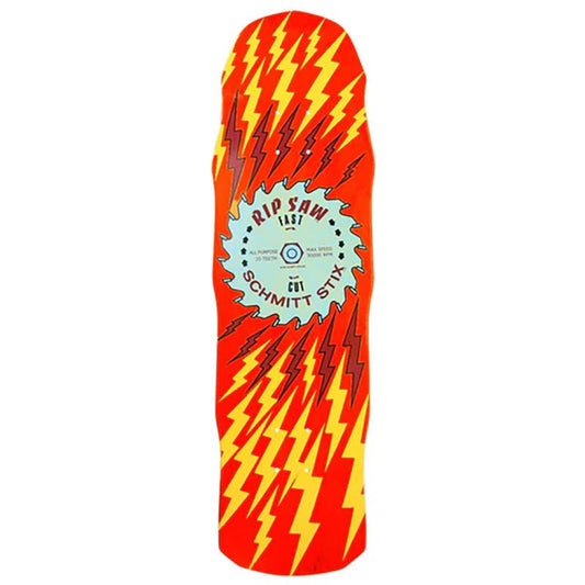 Schmitt Stix 8.75" x 31.75" RipSaw III (RED STAIN/YELLOW) Skateboard Deck-5150 Skate Shop