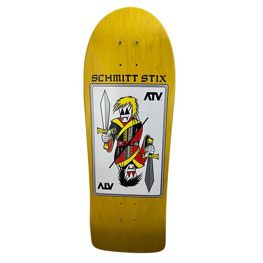 Schmitt Stix 9-3/8" x 30.25" WB 15.5" (YELLOW STAIN) ATV Skateboard Deck 5150 Skate Shop