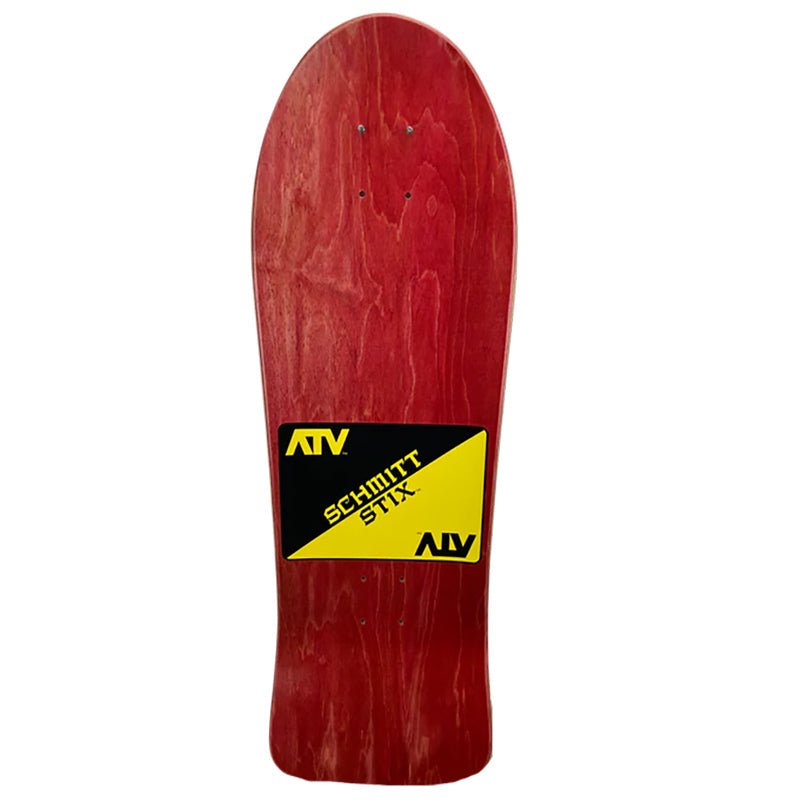 Schmitt Stix 9-3/8" x 30.25" WB 15.5" (RED STAIN) ATV Skateboard Deck-5150 Skate Shop