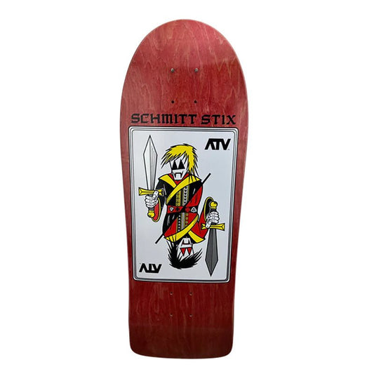 Schmitt Stix 9-3/8" x 30.25" WB 15.5" (RED STAIN) ATV Skateboard Deck-5150 Skate Shop