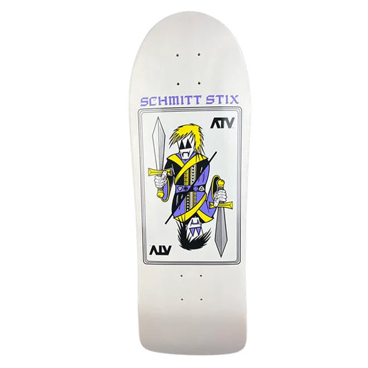 Schmitt Stix 9-3/8" x 30.25" WB 15.5" (WHITE DIP) ATV Skateboard Deck-5150 Skate Shop
