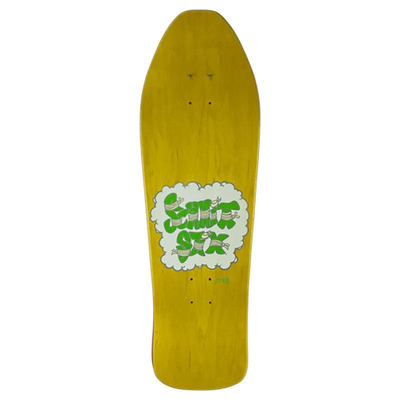 Schmitt Stix 9.5" x 30.5" Allen Midgett Magic Train YELLOW STAIN Skateboard Deck 5150 Skate Shop