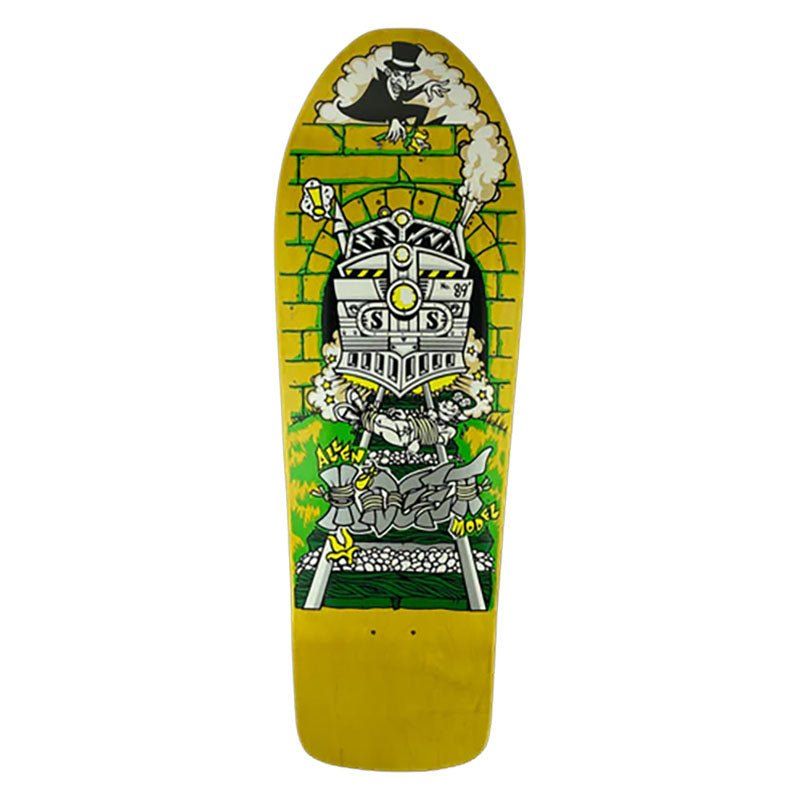 Schmitt Stix 9.5" x 30.5" Allen Midgett Magic Train YELLOW STAIN Skateboard Deck 5150 Skate Shop