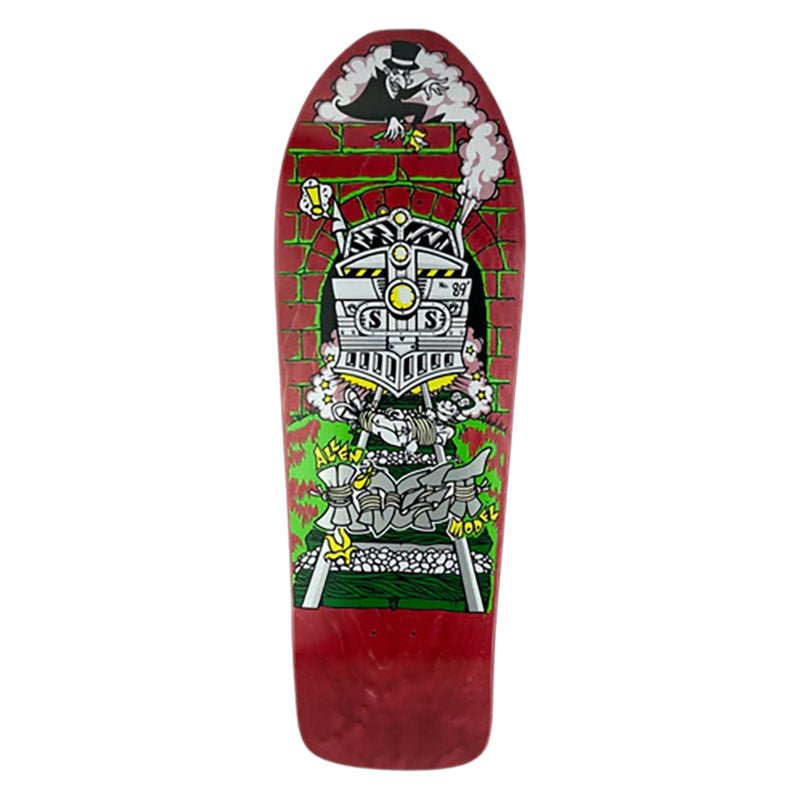 Schmitt Stix 9.5" x 30.5" Allen Midgett Magic Train (RED STAIN) Skateboard Deck-5150 Skate Shop