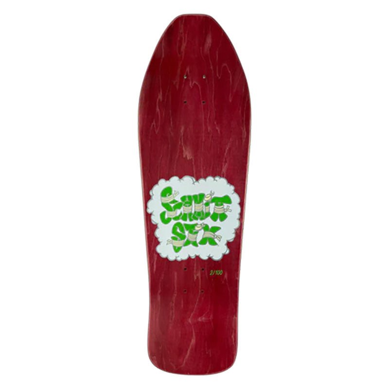Schmitt Stix 9.5" x 30.5" Allen Midgett Magic Train (RED STAIN) Skateboard Deck - 5150 Skate Shop