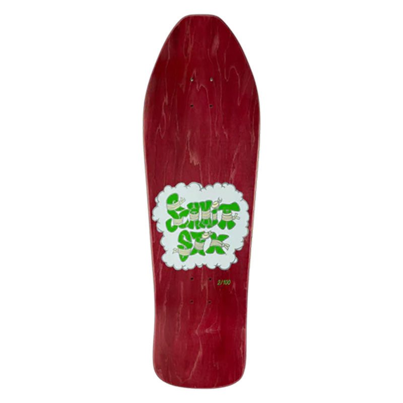 Schmitt Stix 9.5" x 30.5" Allen Midgett Magic Train (RED STAIN) Skateboard Deck-5150 Skate Shop