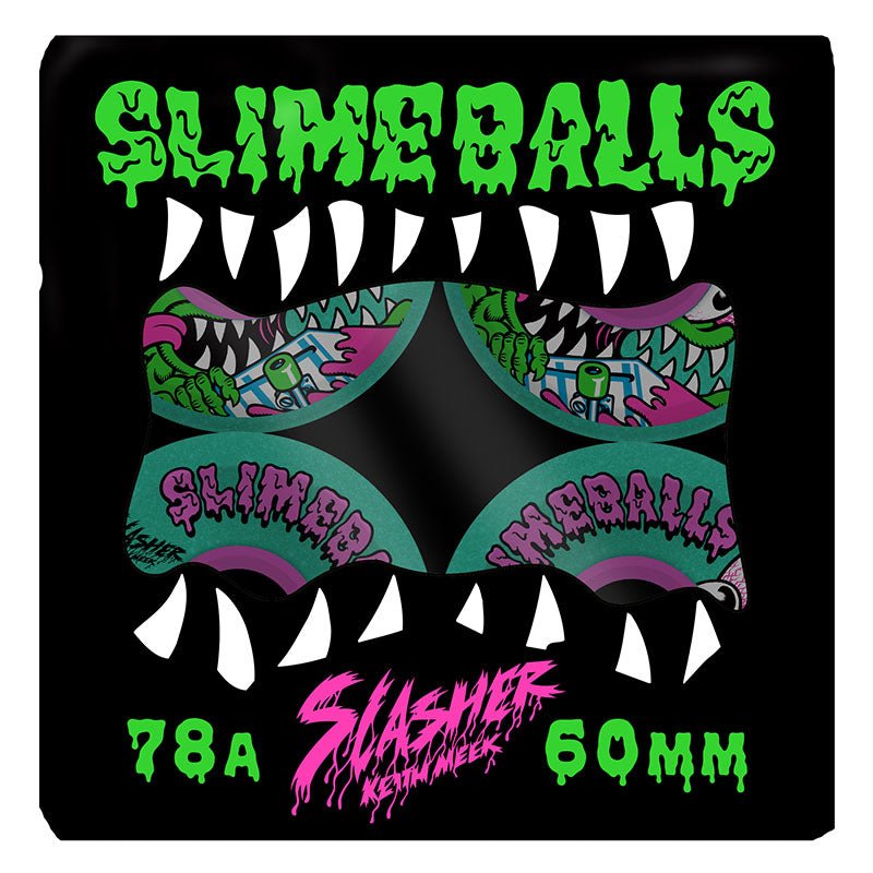 Slime Balls 60mm 78a Meek Slasher OG Slime Green Glitter Skateboard Wheels 4pk-5150 Skate Shop