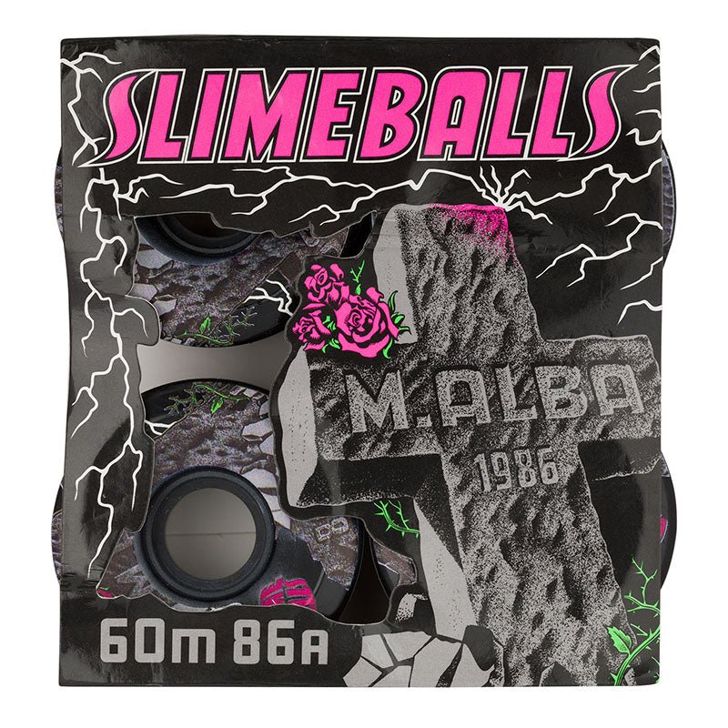 Slime Balls 60mm 86a Malba OG Slime Black Skateboard Wheels 4pk-5150 Skate Shop