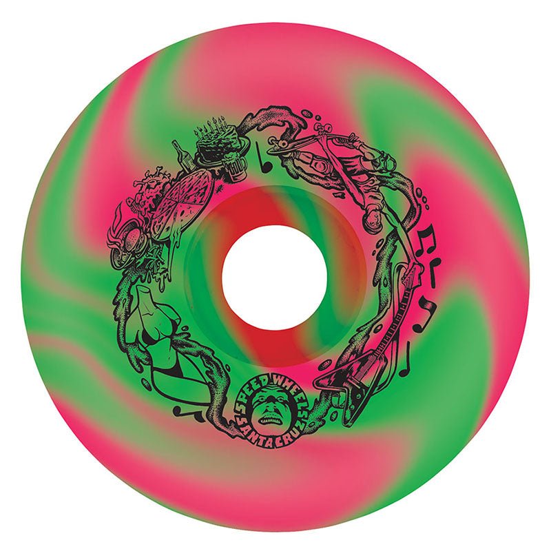 Slime Balls 65mm 97a Big Balls Pink Green Swirl Skateboard Wheels 4pk - 5150 Skate Shop