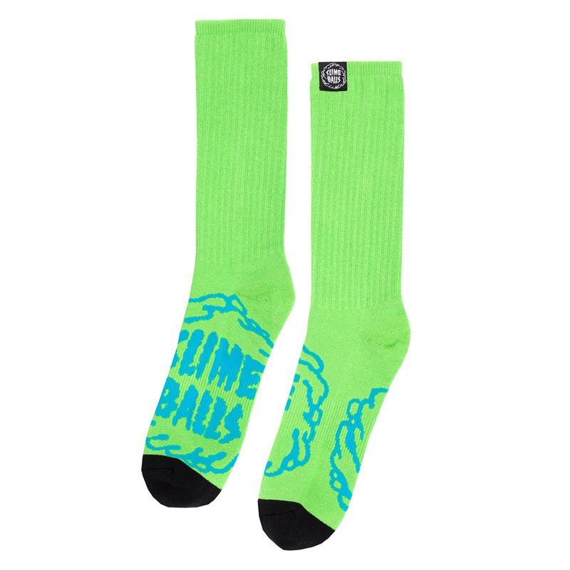 Slime Balls Wheels Mono Split Crew Slime Green Mens Socks 1pr-5150 Skate Shop