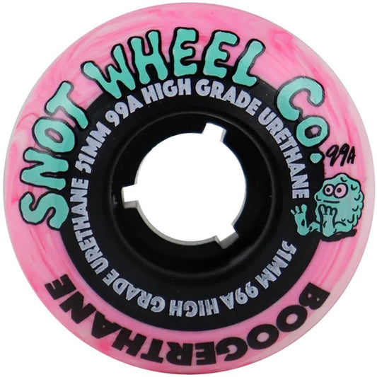 Snot 51mm 99a Boogerthane Team Pink Swirl Outer Black Core Skateboard Wheels 4pk - 5150 Skate Shop
