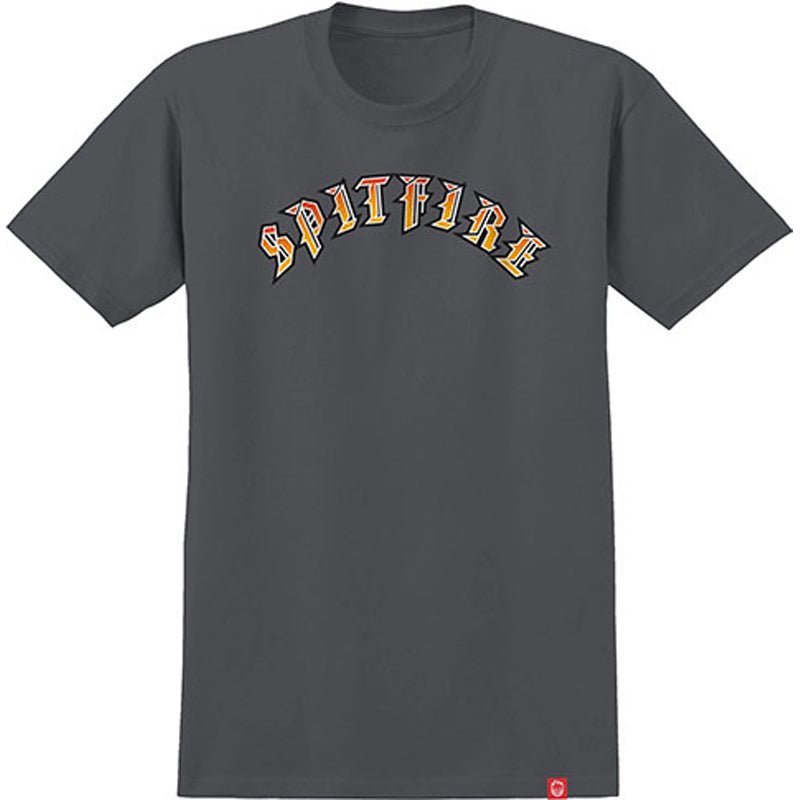 Spitfire Wheels Old E Charcoal SS T-Shirt - 5150 Skate Shop