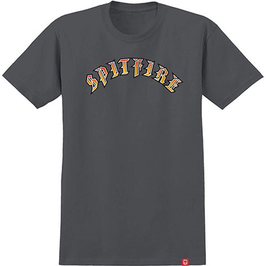 Spitfire Wheels Old E Charcoal SS T-Shirt-5150 Skate Shop