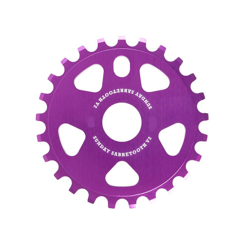 Sunday Sabretooth V2 Anodized Purple 28T Sprocket-5150 Skate Shop