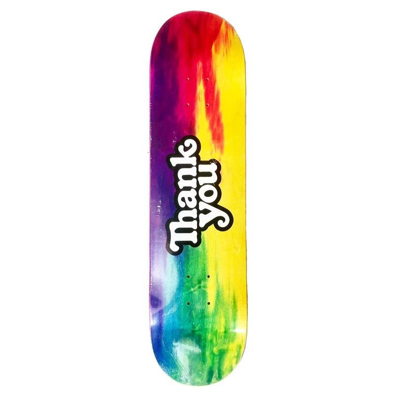 Thank You 8.0" Tie Dye Woodgrain Logo Skateboard Deck - 5150 Skate Shop