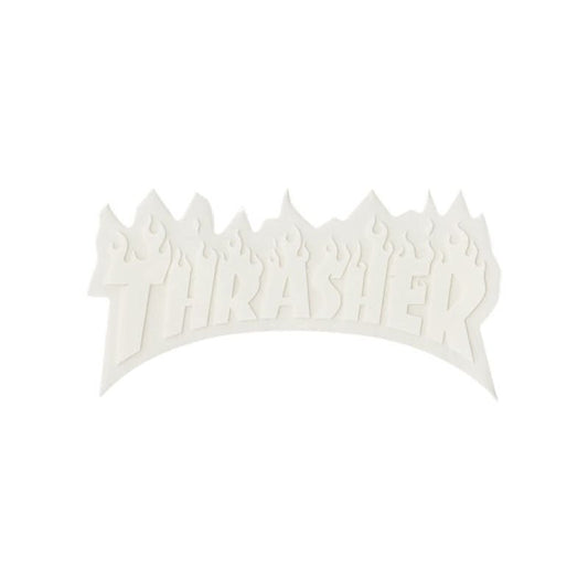Thrasher Magazine 3" x 2" Flame Logo White Sticker-5150 Skate Shop