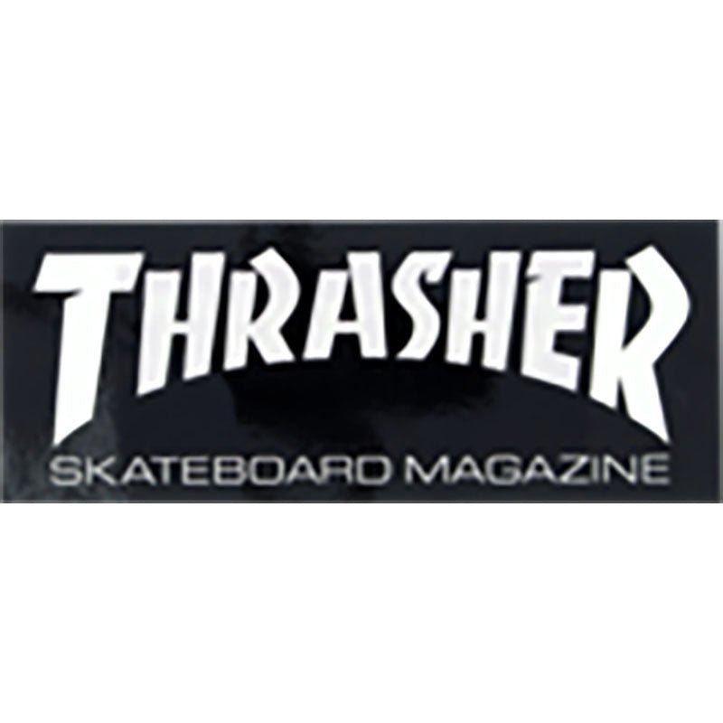 Thrasher Magazine 6" x 2.5" Logo Black/White Super Sticker - 5150 Skate Shop