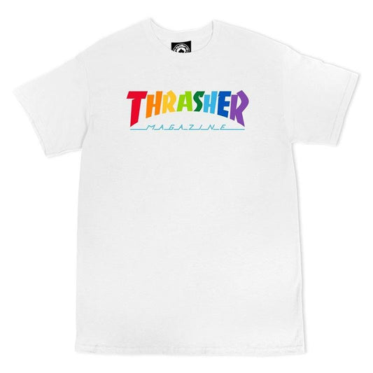 Thrasher Magazine Rainbow Mag White T-Shirts - 5150 Skate Shop