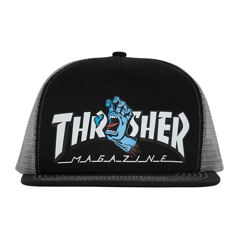Thrasher Screaming Logo Trucker Santa Cruz Black/GreyHat - 5150 Skate Shop