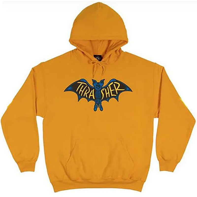 Thrasher Skateboard Magazine BAT GOLD Hoodies-5150 Skate Shop