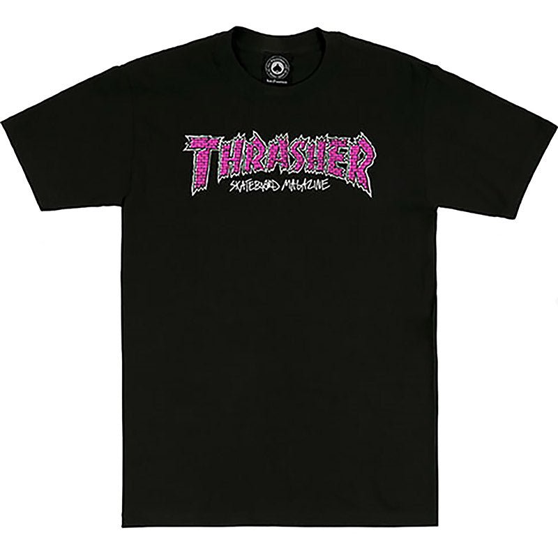 Thrasher Skateboard Magazine BRICK FOREST PINK Short Sleeve T-Shirts - 5150 Skate Shop