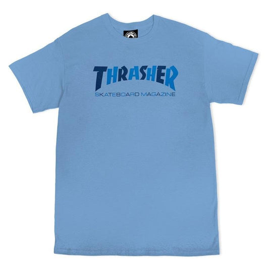 Thrasher Skateboard Magazine Checkers Carolina Blue T-Shirts-5150 Skate Shop