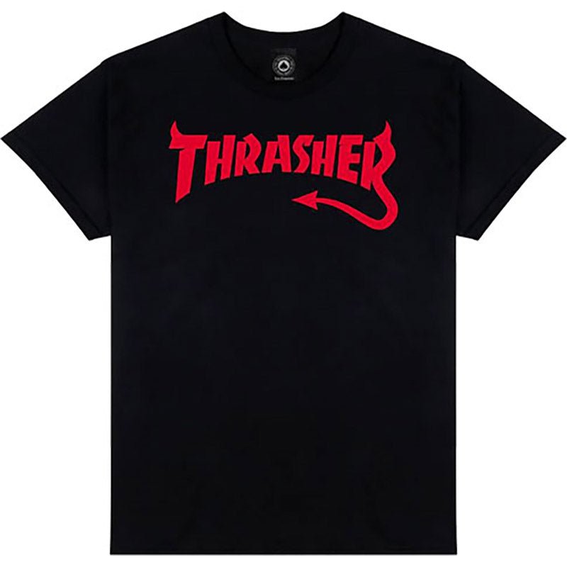 Thrasher Skateboard Magazine DIABLO BLACK Short Sleeve T-Shirts - 5150 Skate Shop
