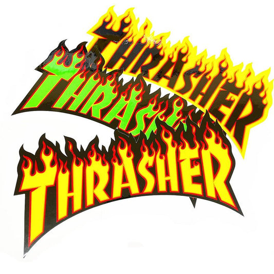 Thrasher Skateboard Magazine FLAME Large 10.5" x 5.5" Stickers - 5150 Skate Shop