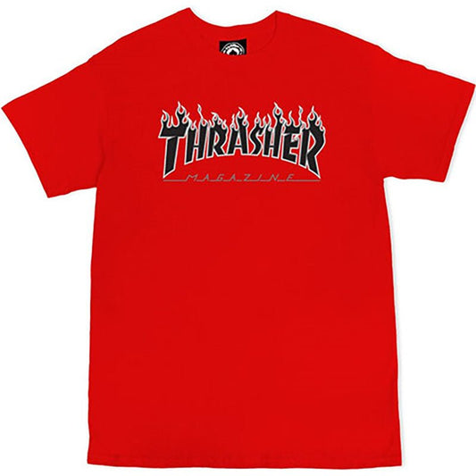 Thrasher Skateboard Magazine FLAME RED Short Sleeve T-Shirts - 5150 Skate Shop