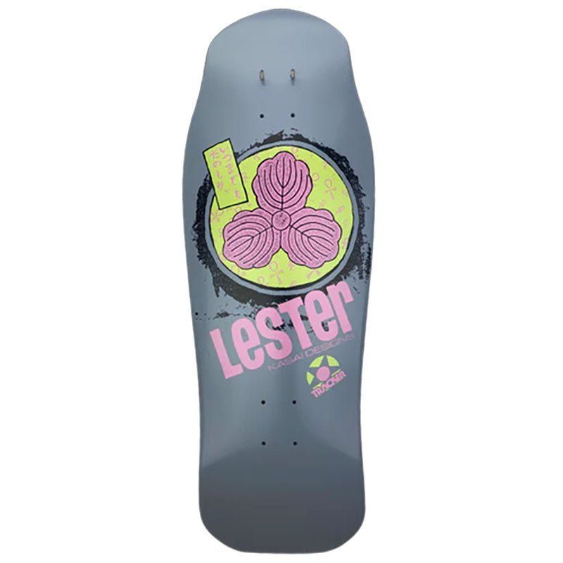 Tracker 10 3/8" x 30.5" Grey Dip Lester Kasai Oak Leaf Modern Concave Skateboard Deck 5150 Skate Shop