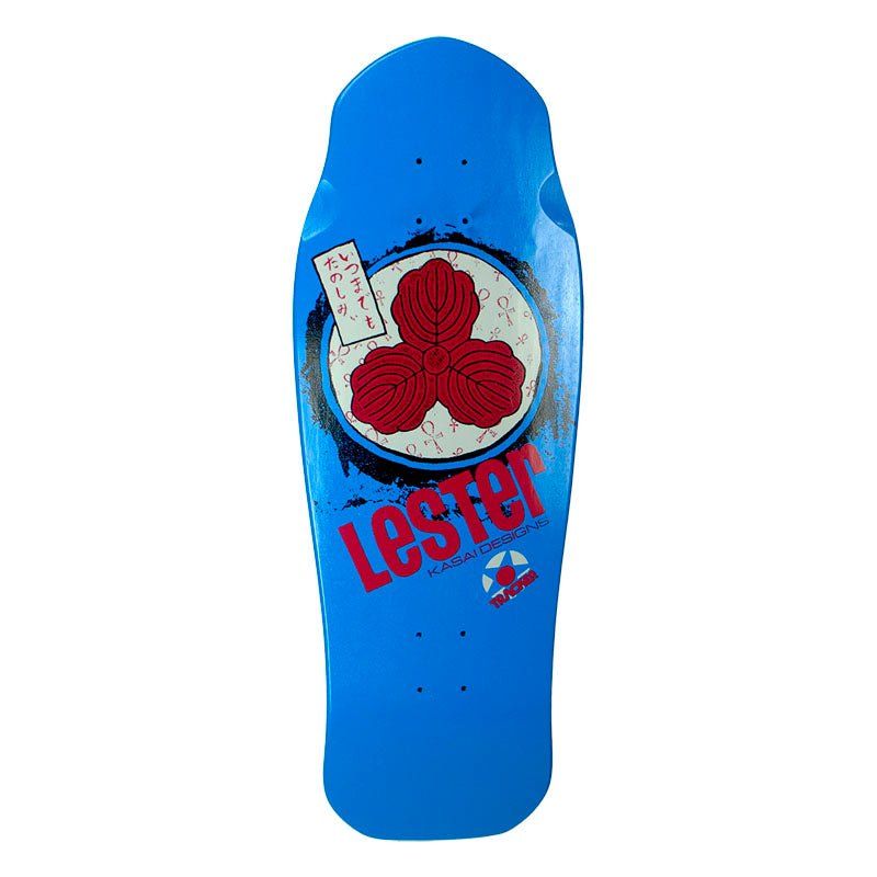 Tracker 10.3/8" x 30.5" Lester Kasai Oak Leaf Blue Skateboard Deck 5150 Skate Shop