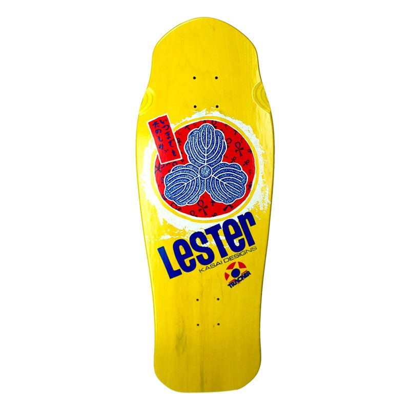 Tracker 10.3/8" x 30.5" Lester Kasai Oak Leaf Yellow Skateboard Deck 5150 Skate Shop