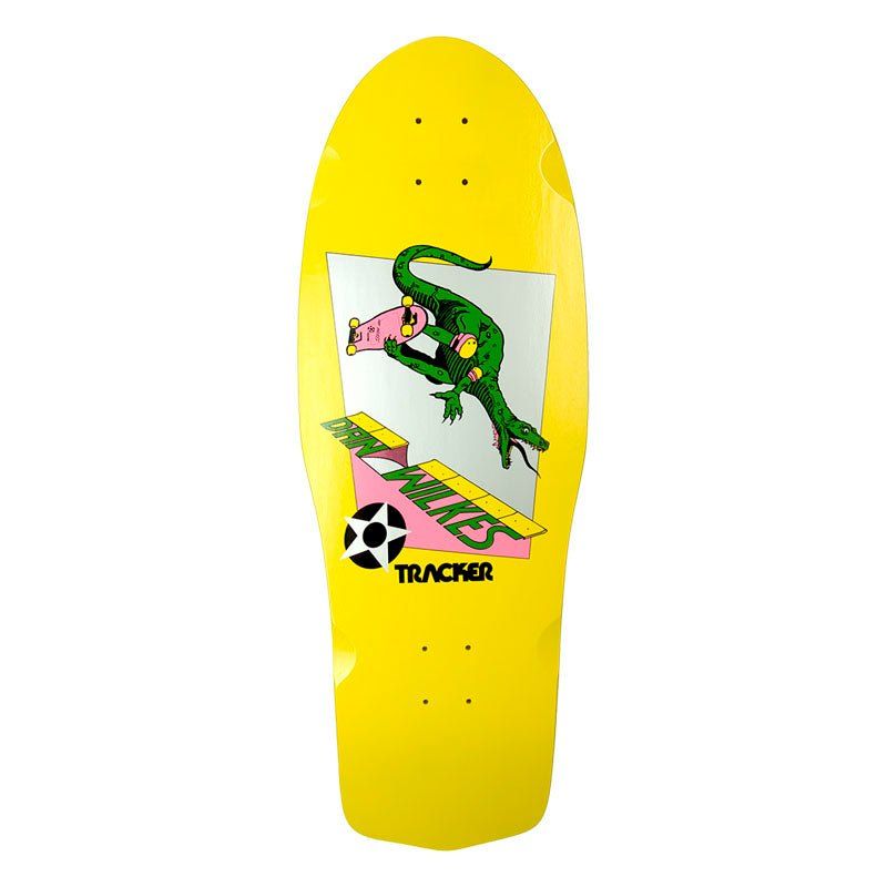 Tracker 10.5" x 31" Dan Wilkes Re-issue Yellow Skateboard Deck 5150 Skate Shop