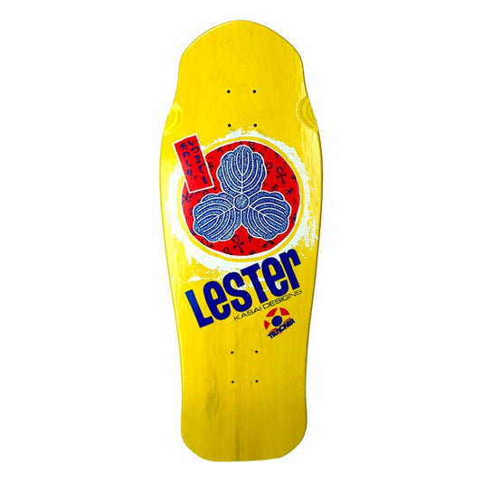 Tracker 10.3/8" x 30.5" Lester Kasai Oak Leaf Yellow Skateboard Deck - 5150 Skate Shop