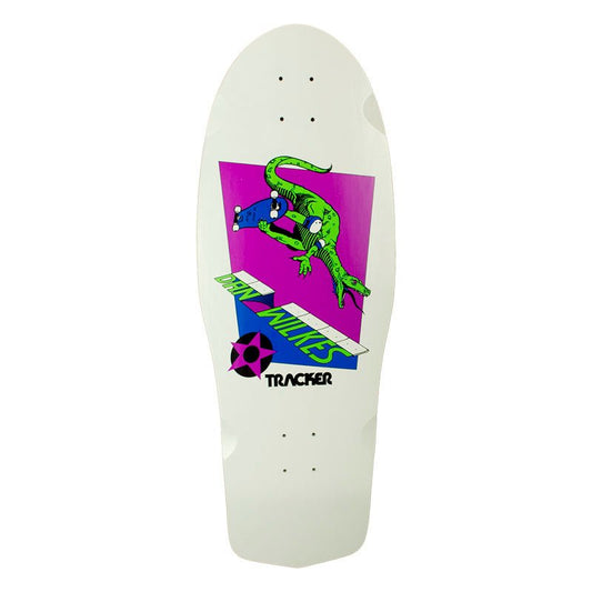 Tracker 10.5" x 31" Dan Wilkes White Skateboard Deck - 5150 Skate Shop