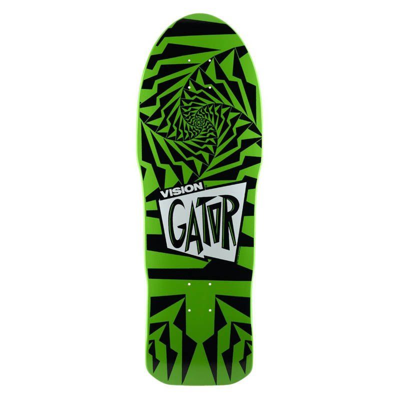 Vision 10.25"x 29.75" Gator II Black/Green Skateboard Deck 5150 Skate Shop