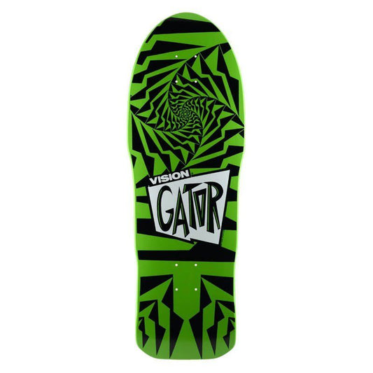 Vision 10.25"x 29.75" Gator II Black/Green Skateboard Deck 5150 Skate Shop